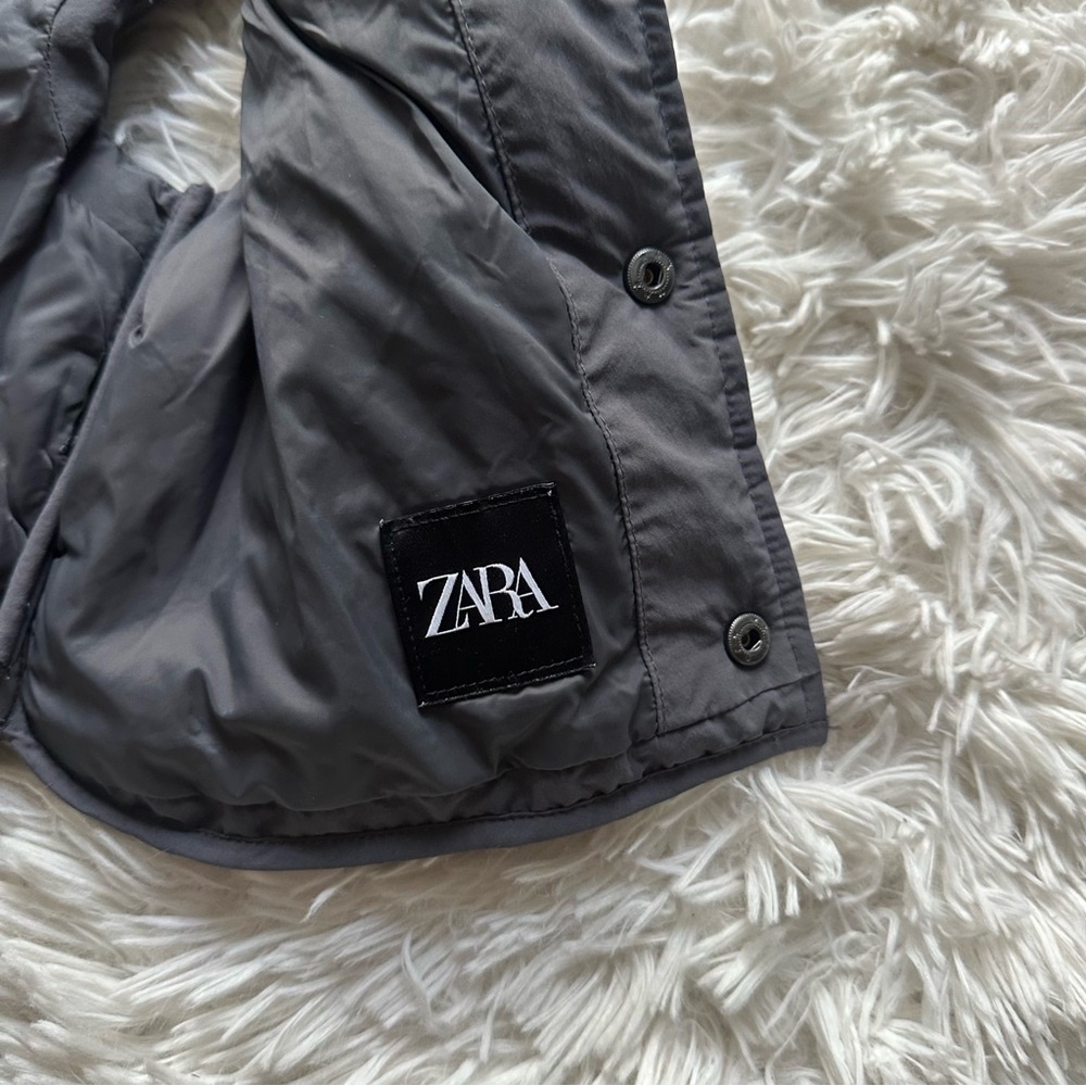 Zara Snap Button Up Puff Vest Gray Size 2 Years - Picture 7 of 8